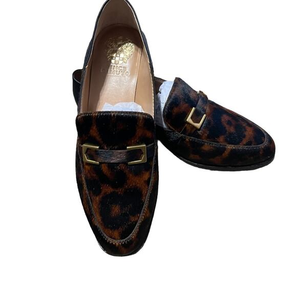 Vince Camuto Women's Cakella Calf Hair Leopard Loafer Size 8.5 New - Picture 4 of 8
